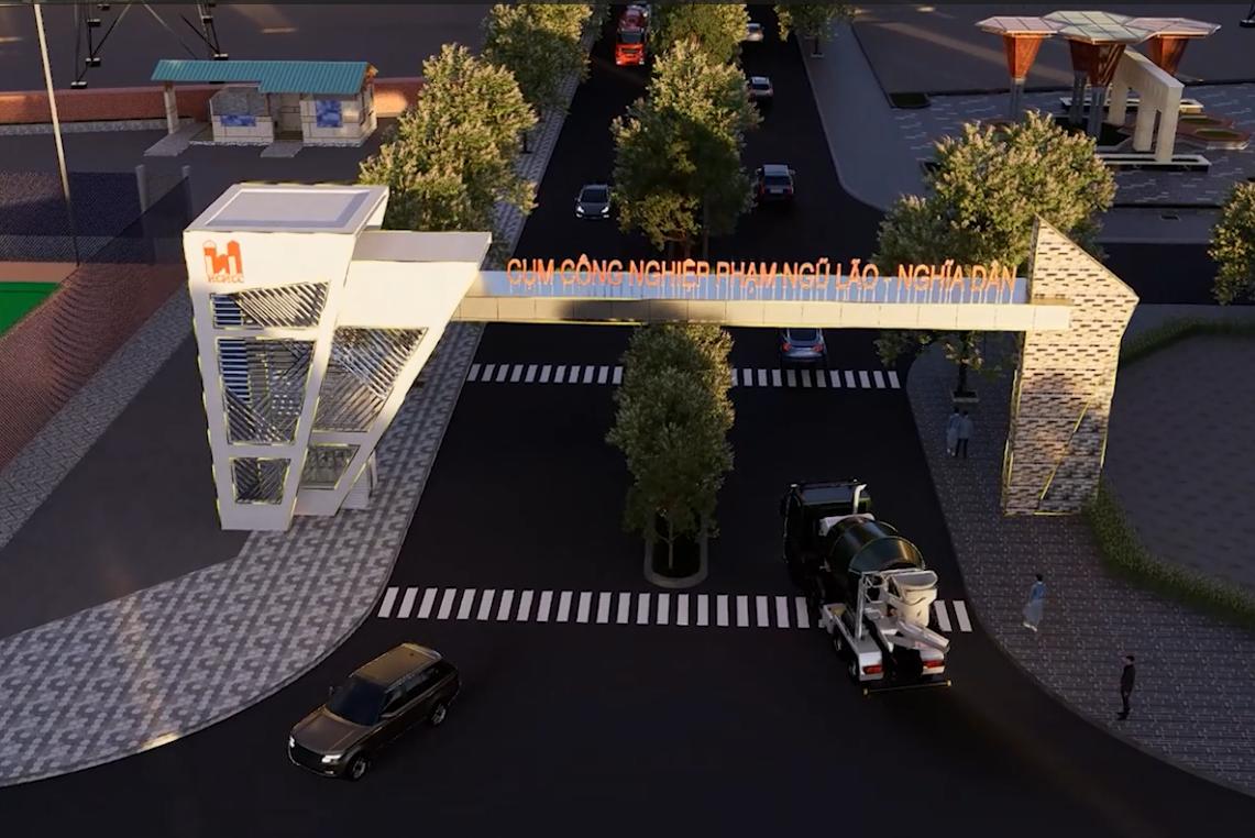 Thiết kế 3D cổng khu CN tại Phạm Ngũ Lão