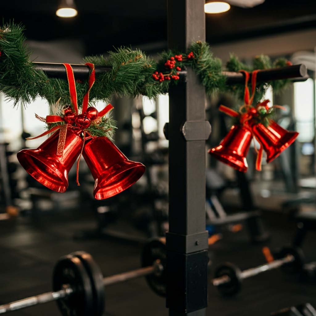 Trang trí Noel phòng gym với chuông noel