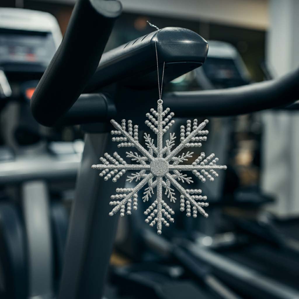 Trang trí Noel phòng gym với tuyết giả