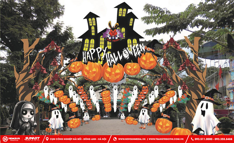 Trang trí cổng halloween tạo không gian phù hợp với tinh thần lễ hội